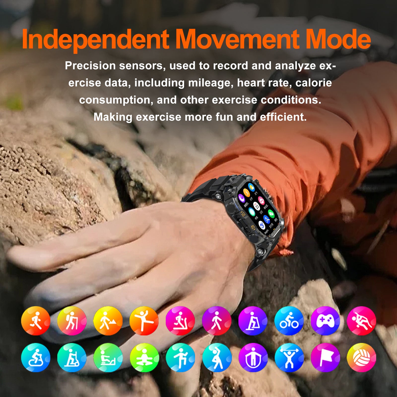 B-7 4G Smart Watch Quad Core 3GB 32GB Rotating Camera Herrenuhr 2.06" AMOLED HD Screen Smartwatch WiFi Bluetooth GPS Fitness Tracker Sportuhr (schwarz)