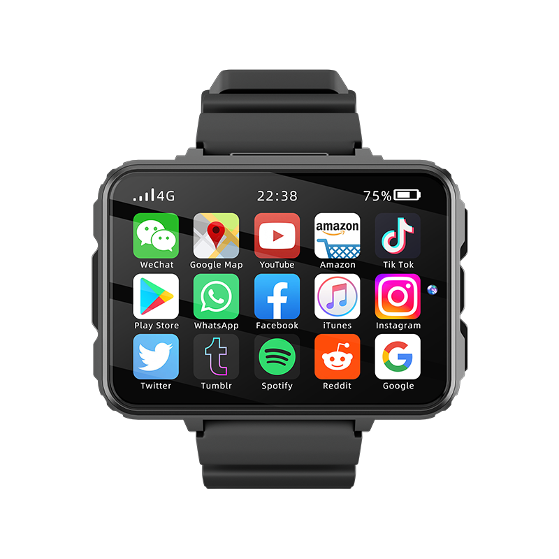 B-2  4G Smart Watch, 2,4 Zoll Big Screen Smartwatch mit Sim-Karte-Slot und Kamera, 4GB + 64GB Dual Cameras WiFi GPS Großer Touchscreen IP67 Wasserdicht