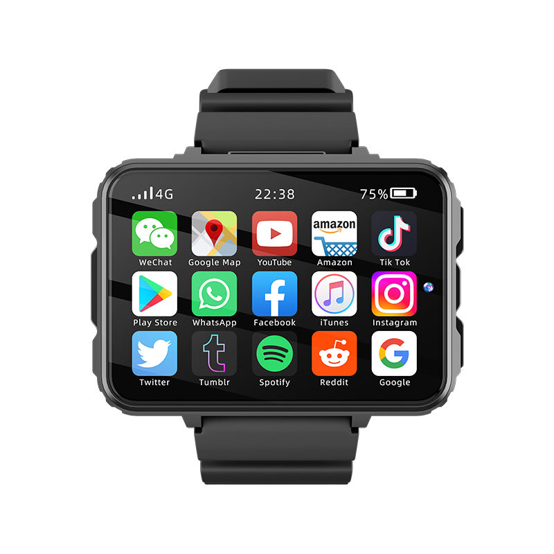 B-2  4G Smart Watch, 2,4 Zoll Big Screen Smartwatch mit Sim-Karte-Slot und Kamera, 4GB + 64GB Dual Cameras WiFi GPS Großer Touchscreen IP67 Wasserdicht