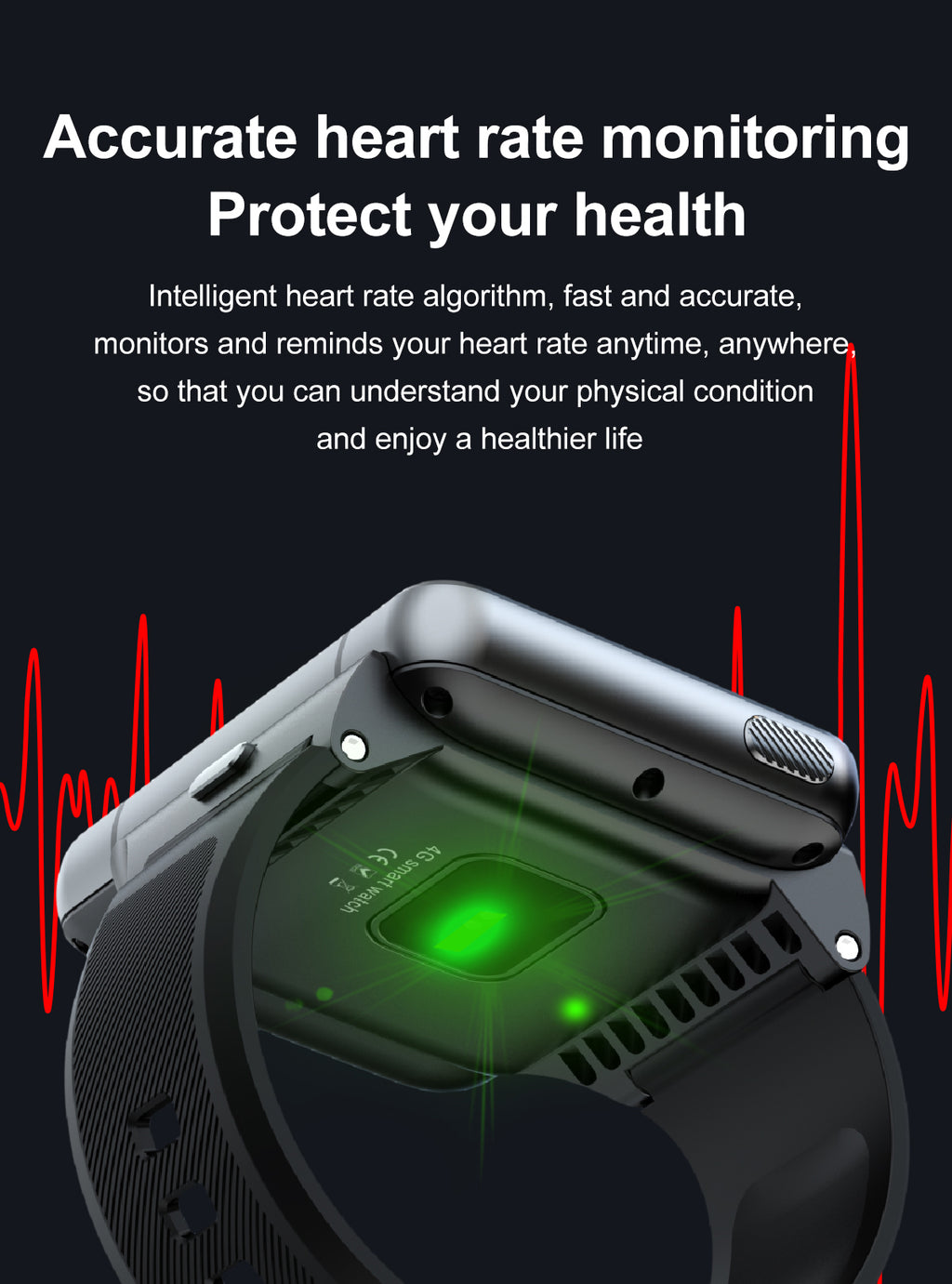 C-2-1  Nuovo 4G Internet GPS Smartwatch 4GB 64GB Android 11.0 2.88 "Grande schermo 800W + 200w doppia fotocamera Google Play SIM Card Orologio sportivo per uomini (nero)
