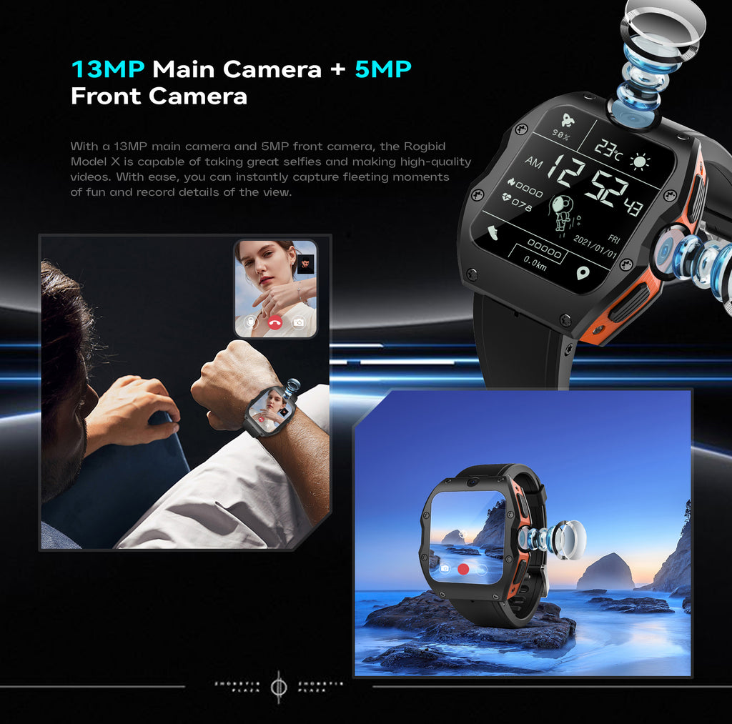 A-9 4G LTE Android 9.0 Smartwatch 5.0MP 13.0MP Dual Cameras 128GB  Quad Core WIFI GPS Smart Watch for Men and Boy