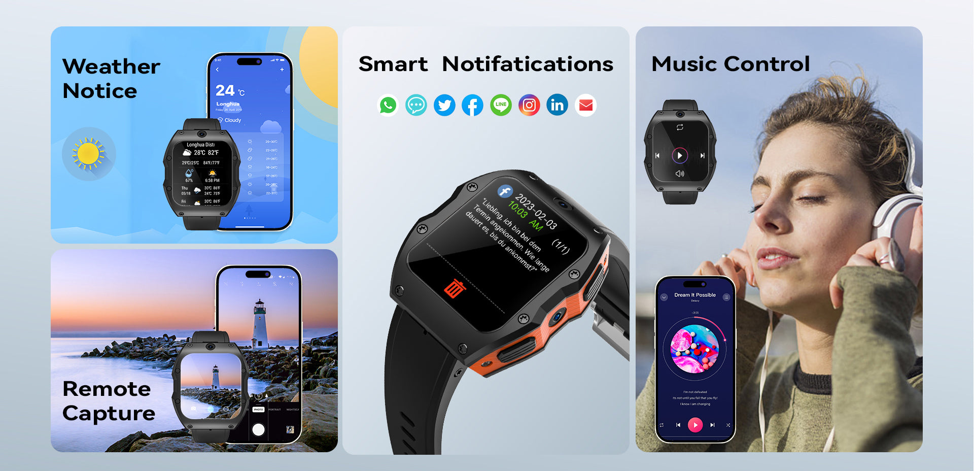 A-9 4G LTE Android 9.0 Smartwatch 5.0MP 13.0MP Dual Cameras 128GB  Quad Core WIFI GPS Smart Watch for Men and Boy