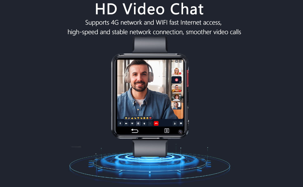 A-3 S998 4G LTE GPS Full Network Android 11.0 Standalone Smartwatch 32GB 2.64 Inch HD Large Screen 500W Dual Camera Google Play SIM Card Smart Watch for Men