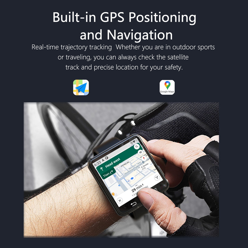 D-5 Nouveau 4G LTE GPS réseau complet Android 11.0 Smartwatch autonome 32GB 2,64 pouces HD grand écran 500W double caméra Google Play carte SIM montre intelligente pour hommes