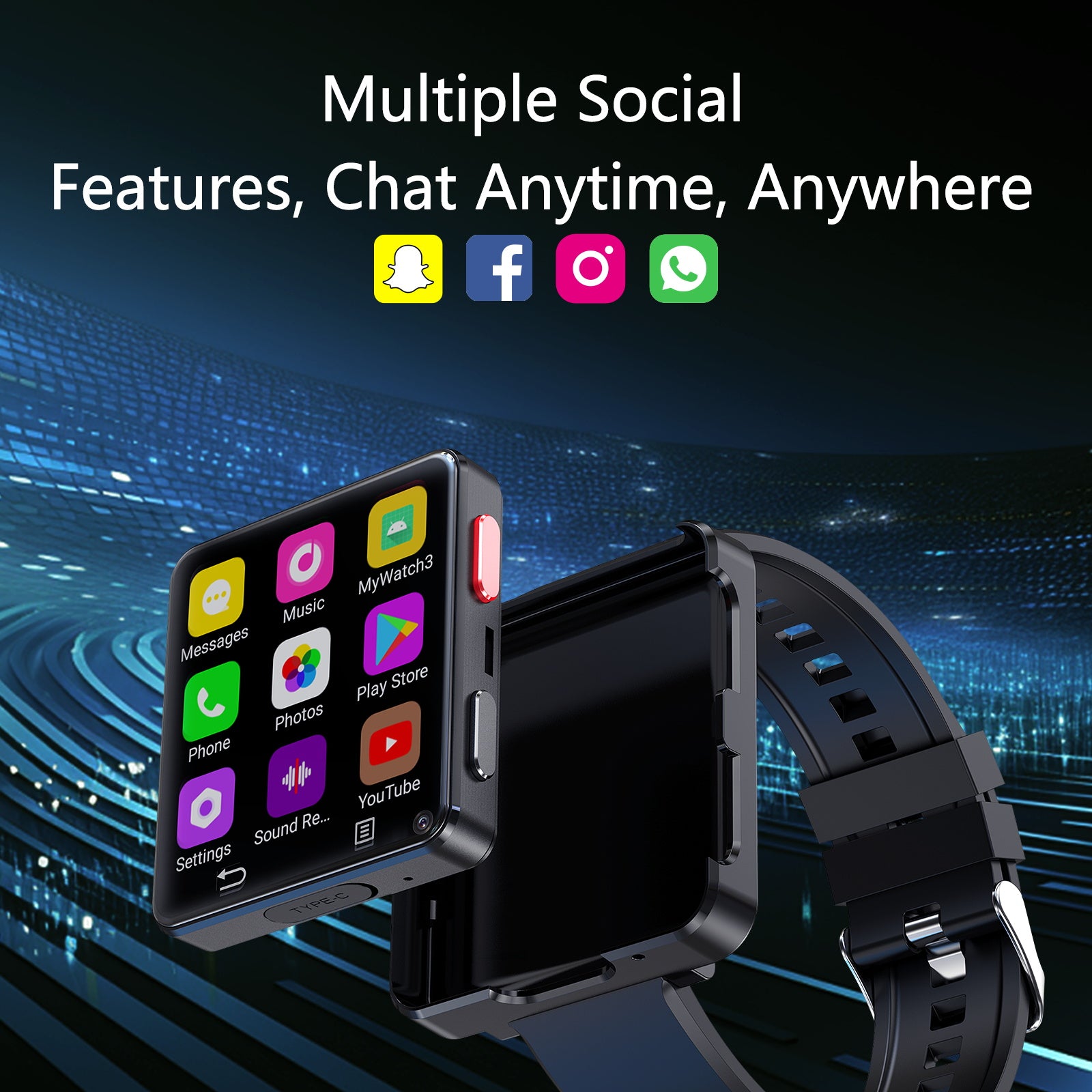 D-5 Nouveau 4G LTE GPS réseau complet Android 11.0 Smartwatch autonome 64GB 2,64 pouces HD grand écran 800W caméra Google Play carte SIM montre intelligente pour hommes