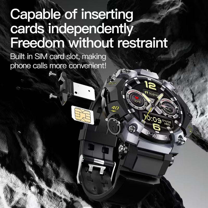B-5 4G LTE Smartwatch 1.508 Zoll AMOLED Bildschirm GPS Navigation High Definition Dual Camera 8 Millionen + 2 Millionen Google Play SIM-Karte Smart Watch für Männer (schwarz)