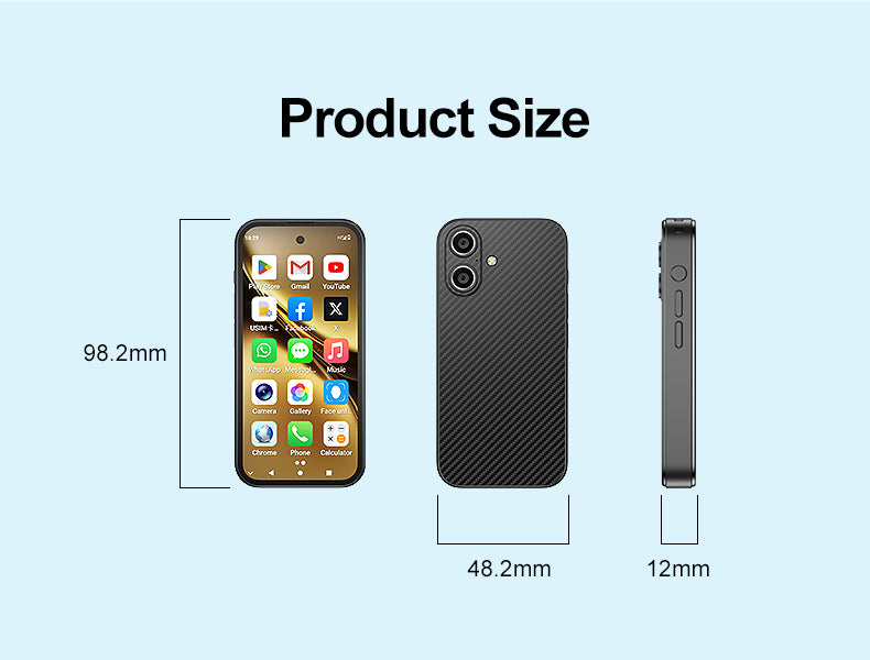 AA1 Mini Smartwatch | Android 12.0 | 3.97" HD Screen | Dual SIM + TF Card | 5MP+8MP AF Cameras | 4GB RAM 64GB Storage | Bluetooth 5.0