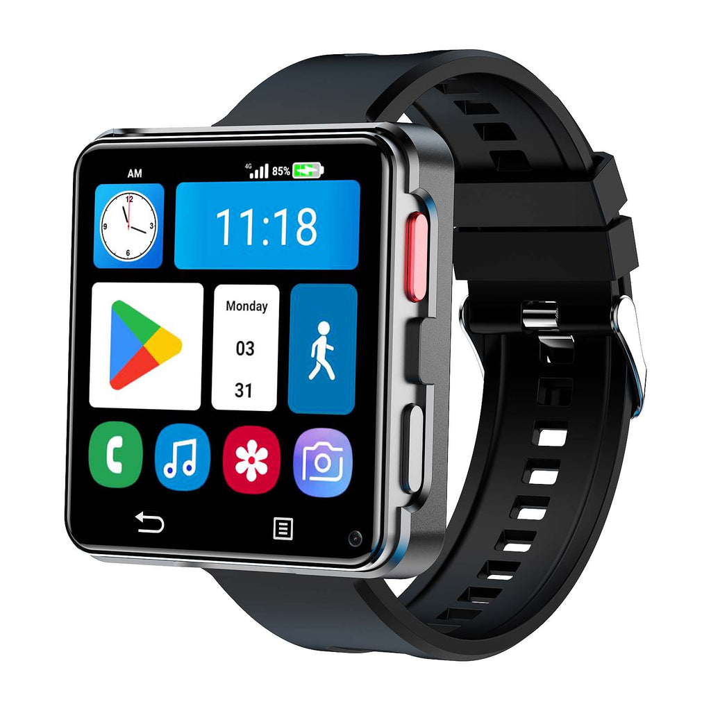 D-5 Nouveau 4G LTE GPS réseau complet Android 11.0 Smartwatch autonome 32GB 2,64 pouces HD grand écran 500W double caméra Google Play carte SIM montre intelligente pour hommes