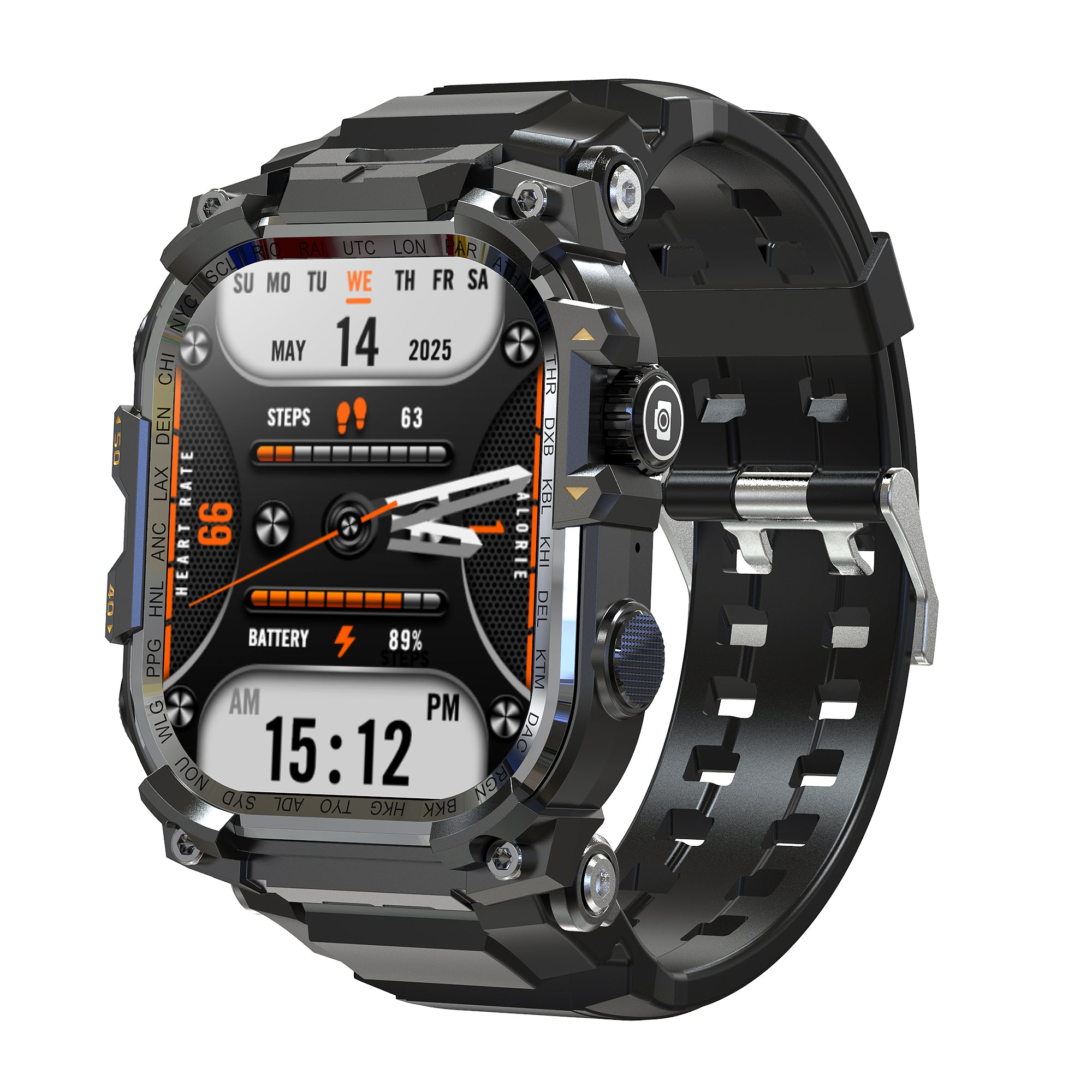 B-7 4G Smart Watch Quad Core 3GB 32GB Rotating Camera Herrenuhr 2.06" AMOLED HD Screen Smartwatch WiFi Bluetooth GPS Fitness Tracker Sportuhr (schwarz)