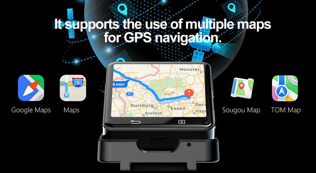 D-5 Nouveau 4G LTE GPS réseau complet Android 11.0 Smartwatch autonome 32GB 2,64 pouces HD grand écran 500W double caméra Google Play carte SIM montre intelligente pour hommes