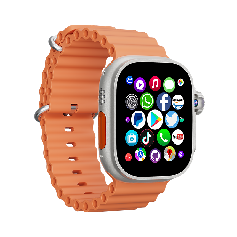 B-6-1 Smartwatch 4G Android 32GB Speicher 4G / 5G LTE Sim-Karte GPS WIFI 2,29 Zoll 490 * 580 Amoled NEU Smartwatch Rotationskamera (Orange)
