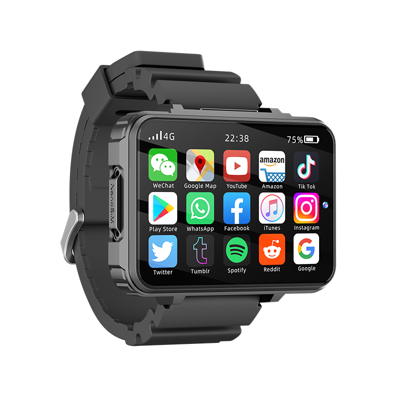 B-2  4G Smart Watch, 2,4 Zoll Big Screen Smartwatch mit Sim-Karte-Slot und Kamera, 4GB + 64GB Dual Cameras WiFi GPS Großer Touchscreen IP67 Wasserdicht