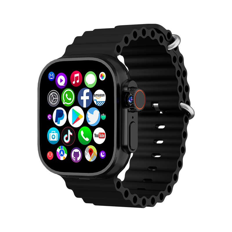 A-8 Smartwatch 4G Android 32GB Storage 4G/5G LTE Sim Card GPS WIFI 2.29 inch 490 * 580 Amoled NEW Smartwatch Rotary Camera (Black)