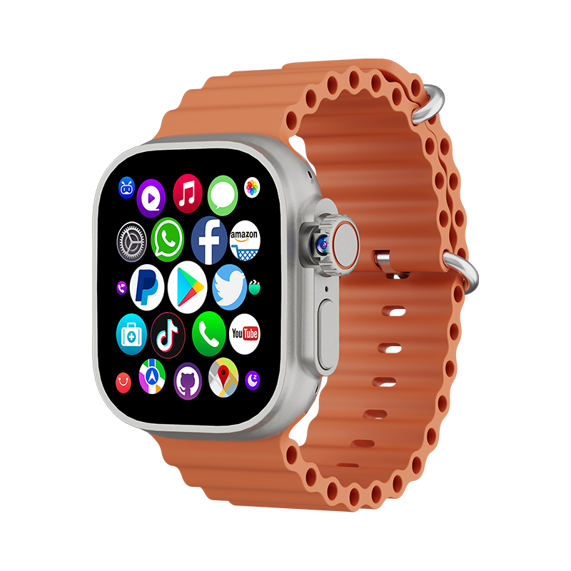 B-6-1 Smartwatch 4G Android 32GB Speicher 4G / 5G LTE Sim-Karte GPS WIFI 2,29 Zoll 490 * 580 Amoled NEU Smartwatch Rotationskamera (Orange)