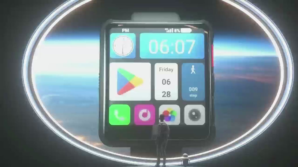 D-5 Nouveau 4G LTE GPS réseau complet Android 11.0 Smartwatch autonome 32GB 2,64 pouces HD grand écran 500W double caméra Google Play carte SIM montre intelligente pour hommes