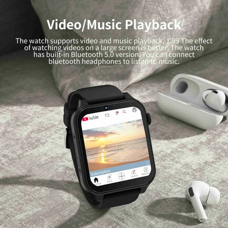 C-01 TK01 4G Internet Smart Watch Phone 4GB 64GB Android 9.0 G PS 1.99 "Schermo doppia fotocamera Google Play SIM Card Orologio sportivo per uomini