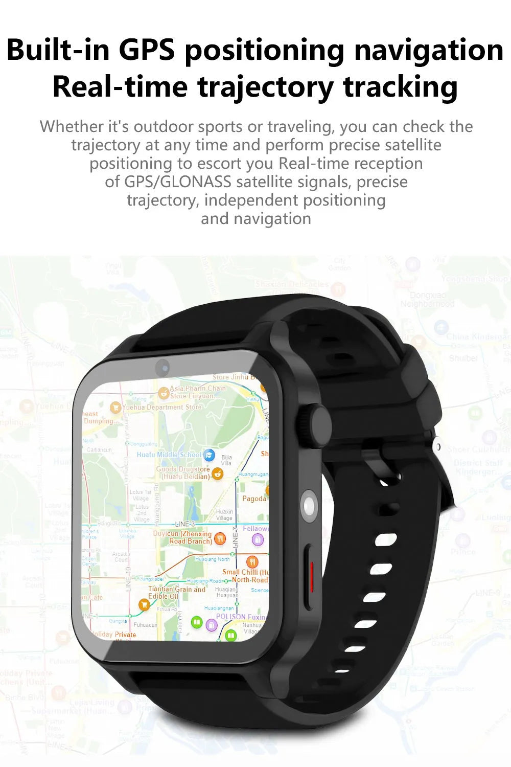 C-01 TK01 4G Internet Smart Watch Phone 4GB 64GB Android 9.0 G PS 1.99 "Schermo doppia fotocamera Google Play SIM Card Orologio sportivo per uomini