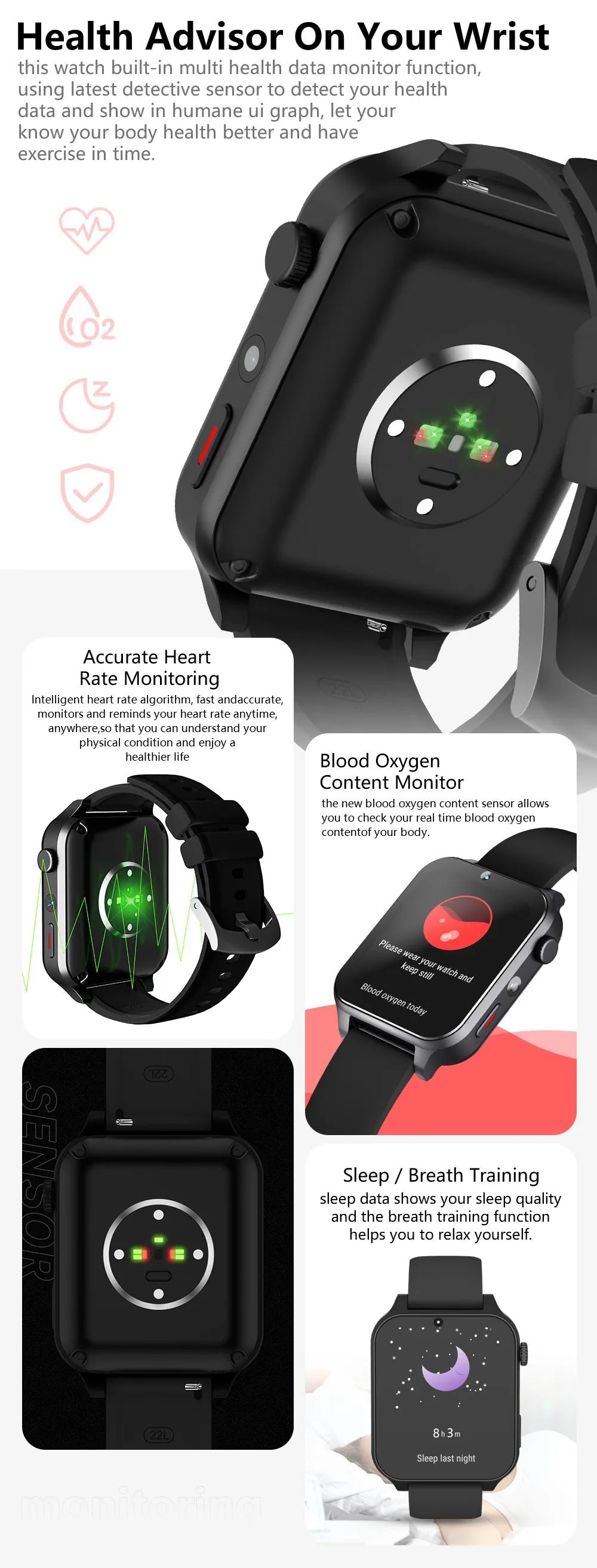 C-01 TK01 4G Internet Smart Watch Phone 4GB 64GB Android 9.0 G PS 1.99 "Schermo doppia fotocamera Google Play SIM Card Orologio sportivo per uomini
